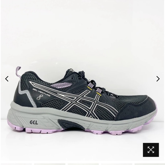 Asics Womens Gel Venture 8 1012A706 Black Running Shoes Sneakers Size 8 New - Picture 2 of 10